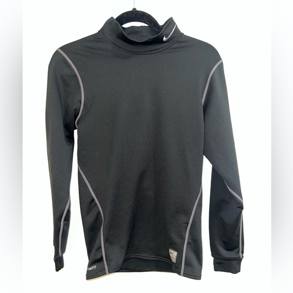 Nike Pro Dri Fit Thermal Long Sleeve Mock Neck Compression Top Black medium - Picture 3 of 10